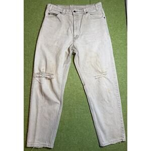 VTG 90's Men's Levis 36x30 550 Distressed Orange Tab Relaxed Light Wash USA Made